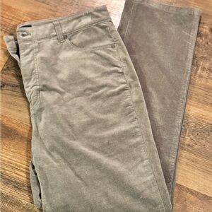 Talbots Women’s 12P Five Pocket Fine Corduroy Gray Straight Leg Pants EUC